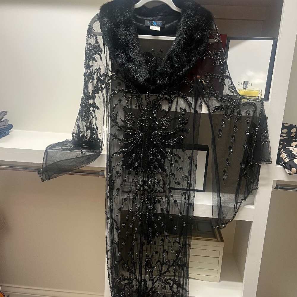 Beaded ling cape like sheer cover